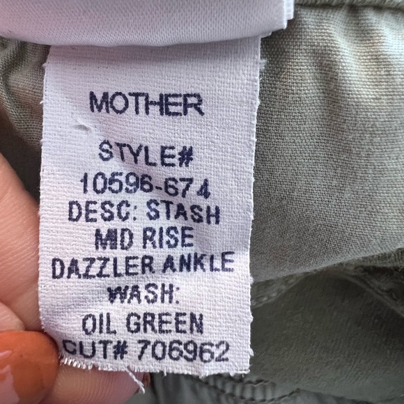 MOTHER Olive Green Pants size 28 - Picture 5 of 6